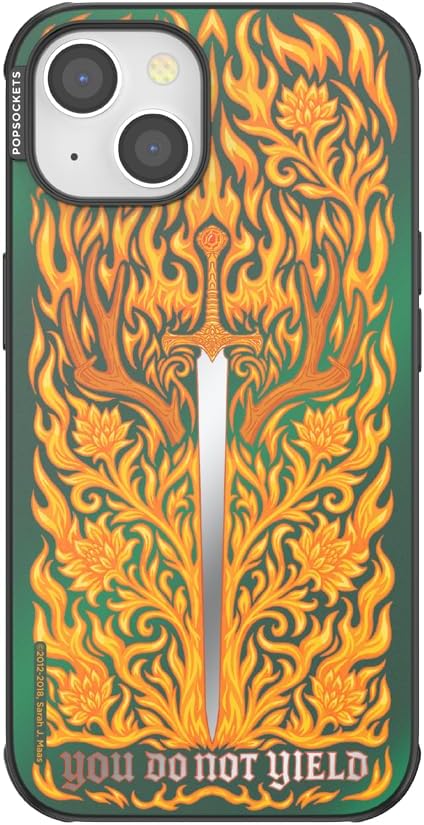 PopSockets iPhone 14 Phone Case with MagSafe- Fireheart | Magnetic, Wireless Charging, Camera & Drop Protection, Acotar, Throne, Glass, Sarah, Dragon