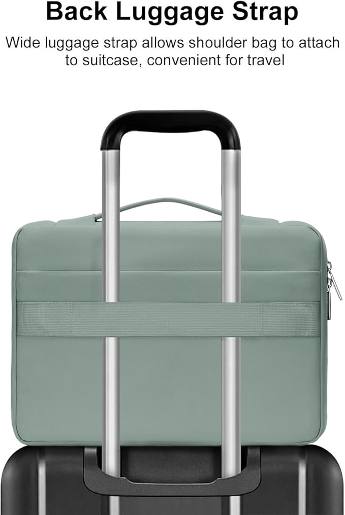 MOSISO 360 Protective Laptop Case 15 inch, Laptop Sleeve Compatible with MacBook Air 15 M4 A3241 M3 A3114 M2 A2941 2025-2023, Dell XPS 15, Side Open Bag with 2 Raised&1 Flapover Pockets, Antique Green