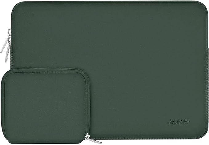 MOSISO Laptop Case 13.3 inch, 13-13.3 inch Laptop Sleeve Bag Compatible with MacBook Air/Pro 13 / Pro 14, HP Dell ASUS Lenovo Notebook, Neoprene Computer Sleeve Bag with Small Case, Midnight Green