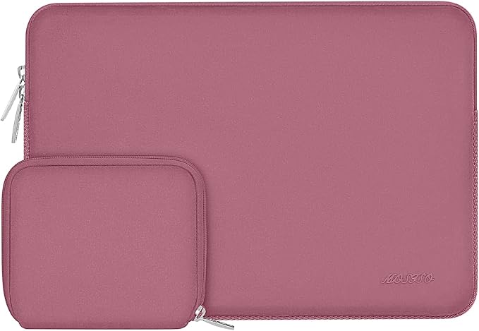 MOSISO Laptop Case 13.3 inch, 13-13.3 inch Laptop Sleeve Bag Compatible with MacBook Air/Pro 13 / Pro 14, HP Dell ASUS Lenovo Notebook, Neoprene Computer Sleeve Bag with Small Case, Dusty Rose