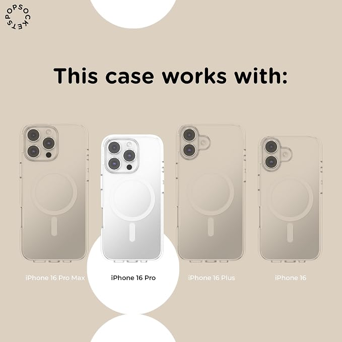 PopSockets iPhone 16 Pro Phone Case with MagSafe- Heart Queen | Magnetic, Wireless Charging, Camera & Drop Protection, Heart, Valentines, Red, Textured