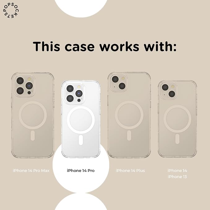 PopSockets iPhone 14 Pro Phone Case with MagSafe, Wireless Charging Compatible, Disney - Boho Wildflowers Blue