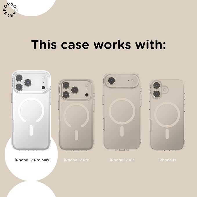 PopSockets iPhone 17 Pro Max Phone Case with MagSafe- Starstruck | Magnetic, Wireless Charging, Camera & Drop Protection, Electronic Accessories, For iPad/Kindle/iPhone/Android