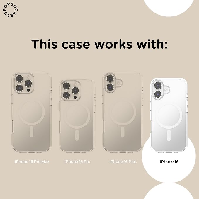PopSockets iPhone 16 Phone Case with MagSafe, Wireless Charging Compatible, Disney - Boho Wildflowers Blue