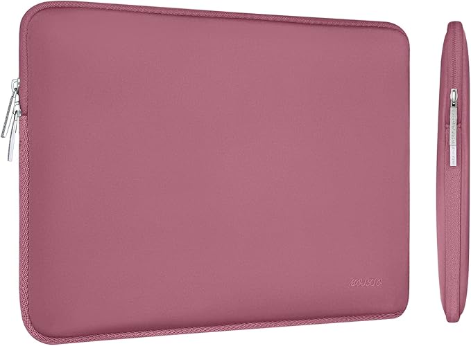 MOSISO Laptop Case 13.3 inch, 13-13.3 inch Laptop Sleeve Bag Compatible with MacBook Air/Pro 13 / Pro 14, HP Dell ASUS Lenovo Notebook, Neoprene Computer Sleeve Bag with Small Case, Dusty Rose