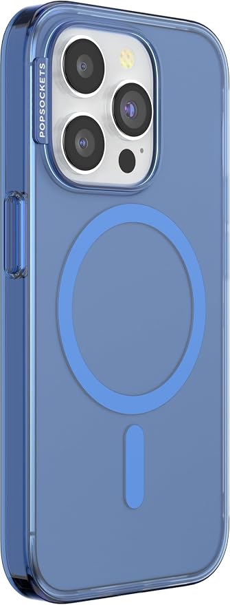 PopSockets iPhone 15 Pro Phone Case with MagSafe- Vermeer Blue | Magnetic, Wireless Charging, Camera & Drop Protection, Light Blue, Baby, iPad, Removable, Popper