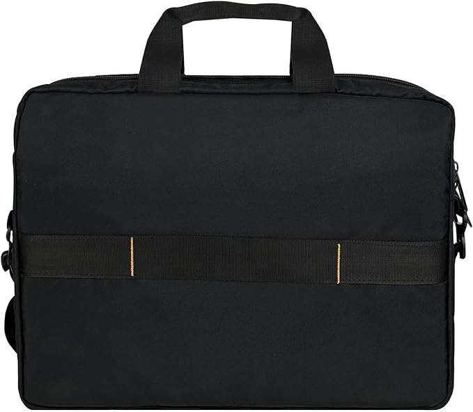 Amazon Basics Laptop Tablet Carrying Case with Shoulder Strap and Grab Handles, 14-inch, Black, Compartments for Storage