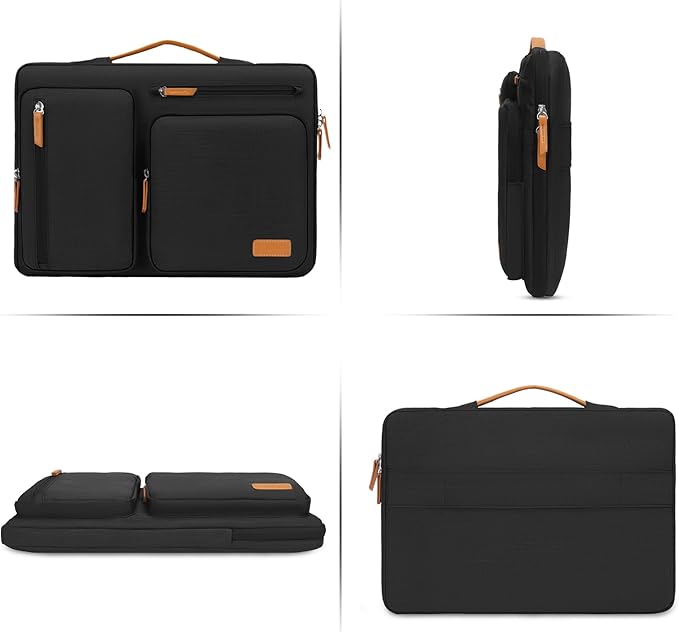 MOSISO 360 Protective Laptop Case 17.3 inch, 17-17.3 inch Laptop Sleeve Compatible with Dell, HP, Lenovo, Asus, Acer, Alienware, Side Open Carrying Case with 4 Zipper Pockets&Handle, Black