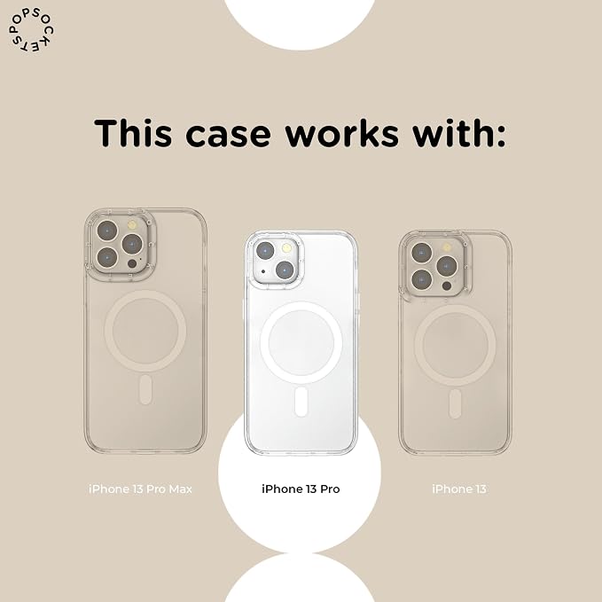 PopSockets iPhone 13 Pro Phone Case with MagSafe, Wireless Charging Compatible, Bookish - Mirror Starfall