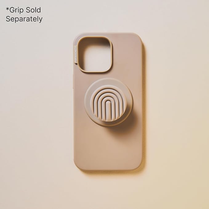 PopSockets iPhone 15 Pro Max Phone Case w/MagSafe- Latte | Magnetic, Wireless Charging, Camera & Drop Protection, Brown, Plain, Cream, Beige, Summer Spring