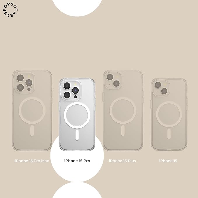 PopSockets iPhone 15 Pro Phone Case with MagSafe, Wireless Charging Compatible, Disney - Boho Wildflowers Blue