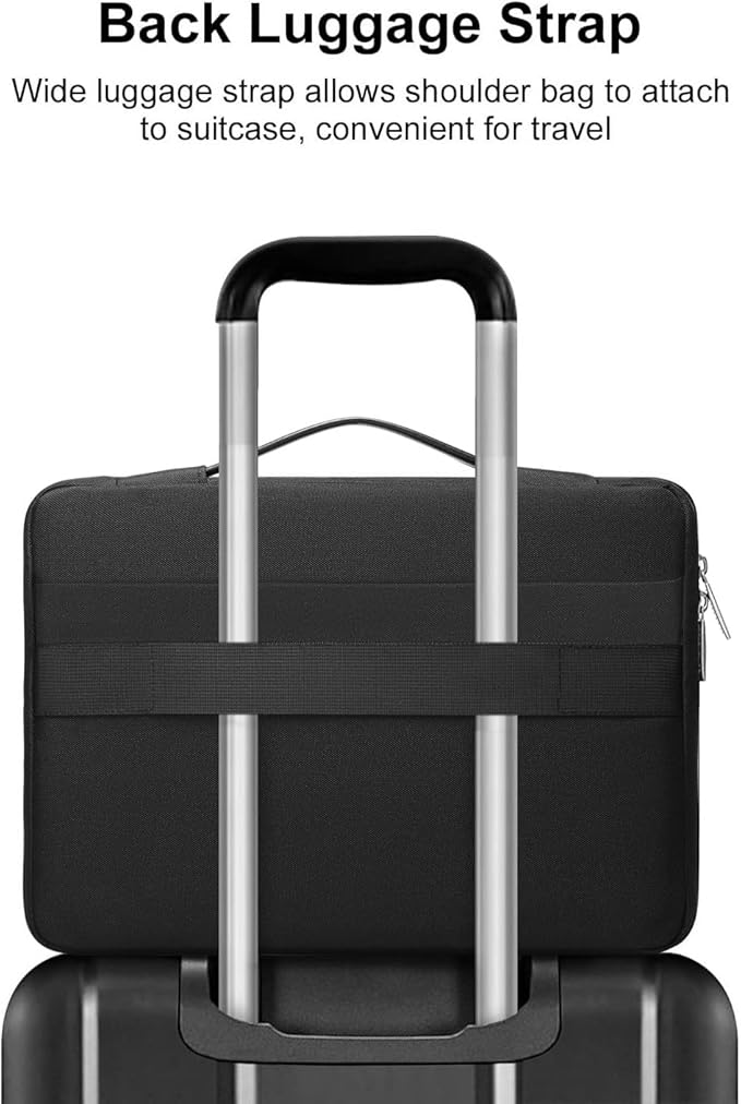 MOSISO 360 Protective Laptop Case 13 inch, Laptop Sleeve Compatible with MacBook Air 13 inch M4 M3 M2 M1 2025-2018 / Pro 13 M2 M1 2025-2016, Side Open Bag with 2 Raised&1 Flapover Pockets, Black