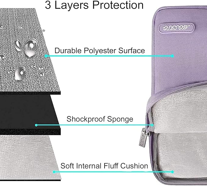 MOSISO Laptop Case 13 inch, 13 inch Laptop Sleeve Compatible with MacBook Air M4 M3 M2 M1 2025-2018 / Pro M2 M1 2025-2016, Polyester Vertical Computer Sleeve Bag with Pocket, Purple