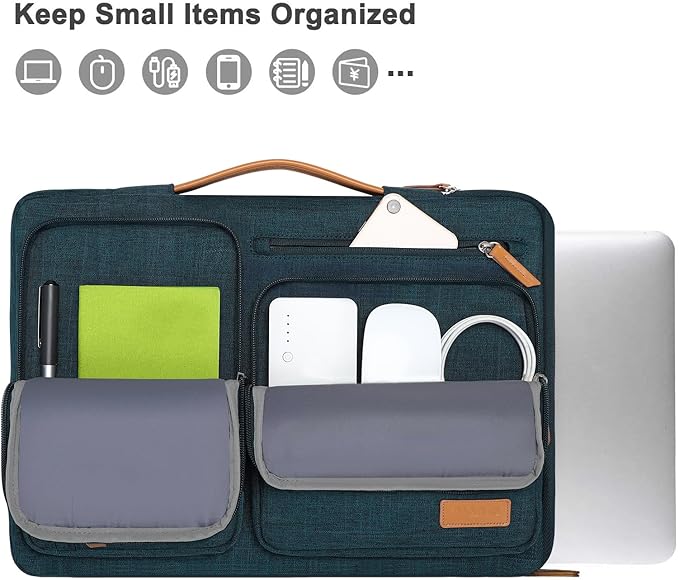 MOSISO 360 Protective Laptop Case 17.3 inch, 17-17.3 inch Laptop Sleeve Compatible with Dell, HP, Lenovo, Asus, Acer, Alienware, Side Open Carrying Case with 4 Zipper Pockets&Handle, Teal Green