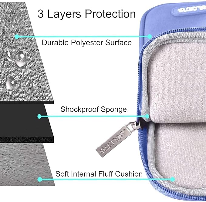 MOSISO Laptop Case 13 inch, 13 inch Laptop Sleeve Compatible with MacBook Air M4 M3 M2 M1 2025-2018 / Pro M2 M1 2025-2016, Polyester Vertical Computer Sleeve Bag with Pocket, Slate Blue