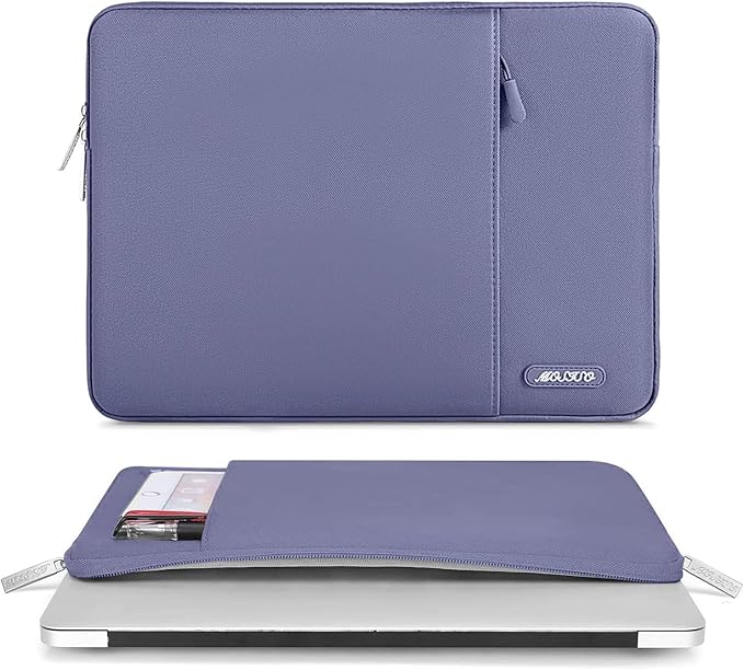 MOSISO Laptop Case 15 inch, 15 inch Laptop Sleeve Compatible with MacBook Air 15 M4 A3241 M3 A3114 M2 A2941 2025 2024 2023,Dell XPS 15,Polyester Vertical Computer Sleeve Bag with Pocket, Lavender Gray