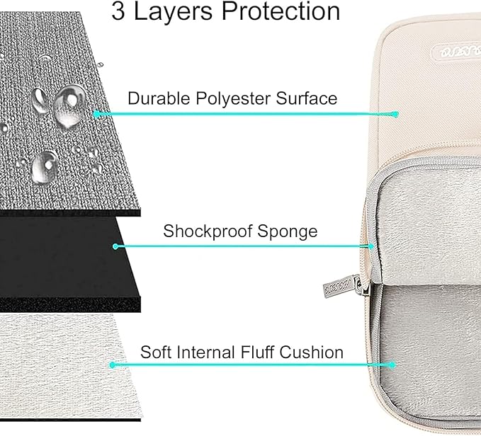 MOSISO Laptop Case 13 inch, 13 inch Laptop Sleeve Compatible with MacBook Air M4 M3 M2 M1 2025-2018 / Pro M2 M1 2025-2016, Polyester Vertical Computer Sleeve Bag with Pocket, Sand