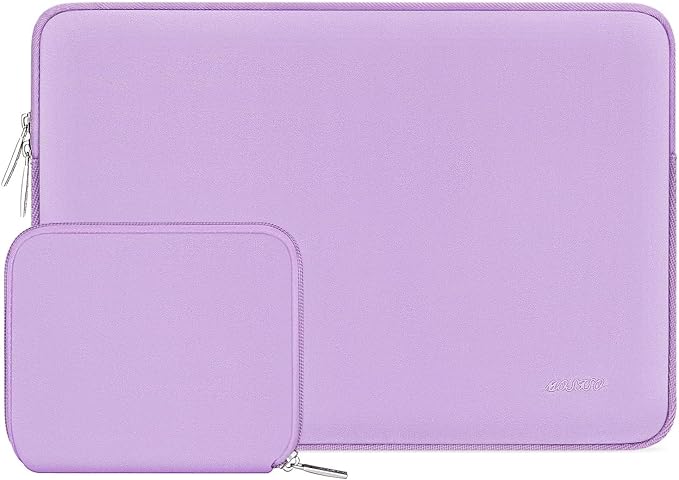 MOSISO Laptop Case 15 inch, 15 inch Laptop Sleeve Bag Compatible with MacBook Air 15 M4 A3241 M3 A3114 M2 A2941 2025 2024 2023, Dell XPS 15, Neoprene Computer Sleeve Bag with Small Case, Purple