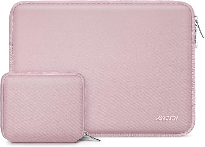 MOSISO Laptop Case 18.5 inch, 18-18.5 inch Laptop Sleeve Bag Compatible with ASUS Gaming Monitor HP Dell Lenovo Notebook, Neoprene Computer Sleeve Bag with Small Case, Baby Pink