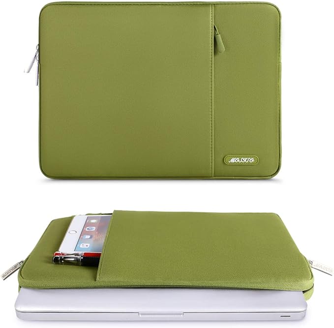 MOSISO Laptop Case 13 inch, 13 inch Laptop Sleeve Compatible with MacBook Air M4 M3 M2 M1 2025-2018 / Pro M2 M1 2025-2016, Polyester Vertical Computer Sleeve Bag with Pocket, Chartreuse