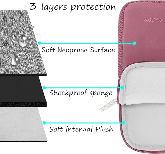 MOSISO Laptop Case 15 inch, 15 inch Laptop Sleeve Bag Compatible with MacBook Air 15 M4 A3241 M3 A3114 M2 A2941 2025 2024 2023, Dell XPS 15, Neoprene Computer Sleeve Bag with Small Case, Dusty Rose
