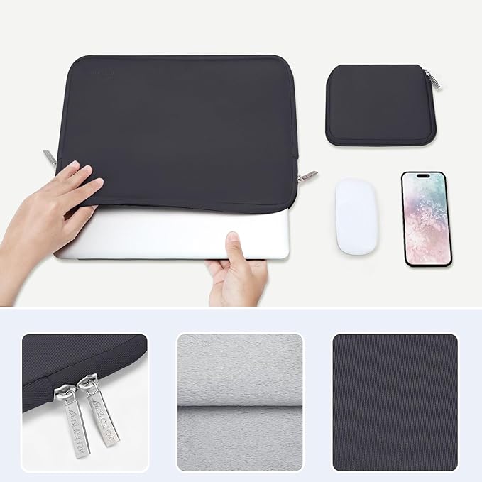 MOSISO Laptop Case 15 inch, 15 inch Laptop Sleeve Bag Compatible with MacBook Air 15 M4 A3241 M3 A3114 M2 A2941 2025 2024 2023, Dell XPS 15, Neoprene Computer Sleeve Bag with Small Case, Space Gray