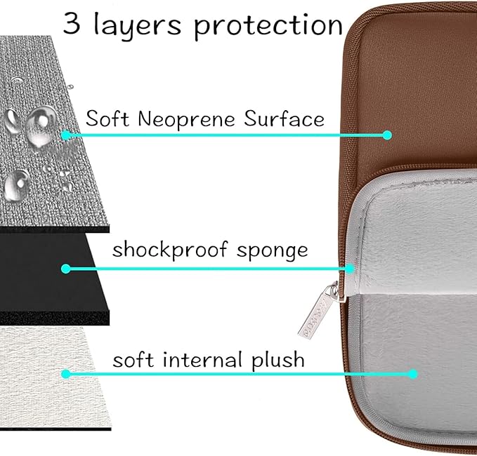 MOSISO Laptop Case 15 inch, 15 inch Laptop Sleeve Bag Compatible with MacBook Air 15 M4 A3241 M3 A3114 M2 A2941 2025 2024 2023, Dell XPS 15, Neoprene Computer Sleeve Bag with Small Case, Caramel Brown