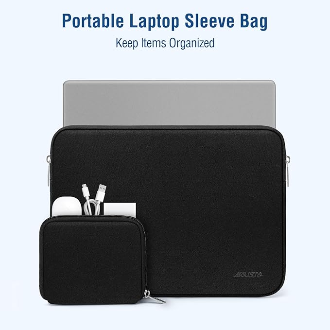 MOSISO Laptop Case 18.5 inch, 18-18.5 inch Laptop Sleeve Bag Compatible with ASUS Gaming Monitor HP Dell Lenovo Notebook, Neoprene Computer Sleeve Bag with Small Case, Black
