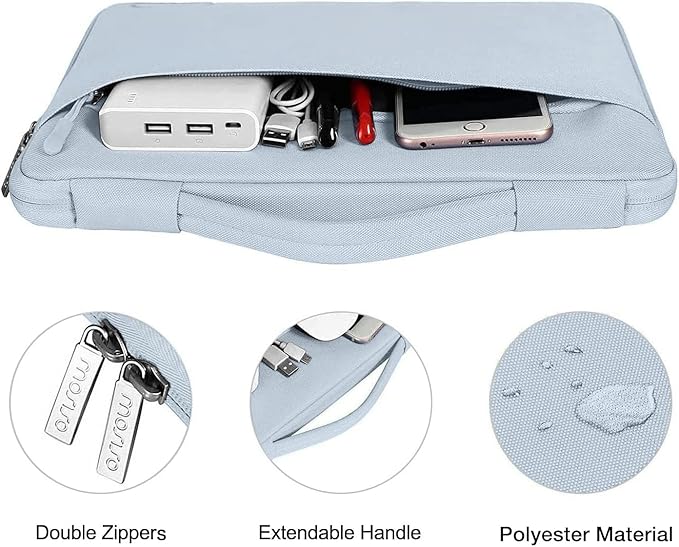 MOSISO Compatible with MacBook Air 13 inch Case 2025 2024 2023 2022 M4 A3240 M3 A3113 M2 A2681, Hard Shell&Sleeve Bag&Keyboard Skin&Webcam Cover&Screen Film for MacBook Air 13.6 inch, Baby Blue