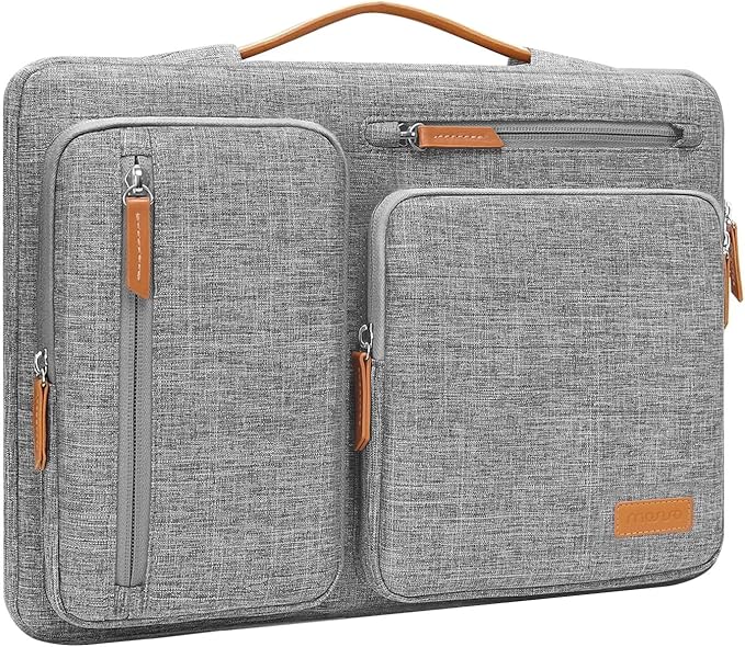 MOSISO 360 Protective Laptop Case 14 inch, 14 inch Laptop Sleeve Compatible with HP Lenovo Dell ASUS Acer, HP, Dell Latitude, Lenovo, Side Open Carrying Case with 4 Zipper Pockets&Handle, Gray