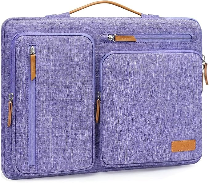 MOSISO 360 Protective Laptop Case 13.3 inch, 13-13.3 inch Laptop Sleeve Compatible with MacBook Air/Pro 13 / Pro 14,HP Dell Acer ASUS,Side Open Carrying Case with 4 Zipper Pockets&Handle, Purple