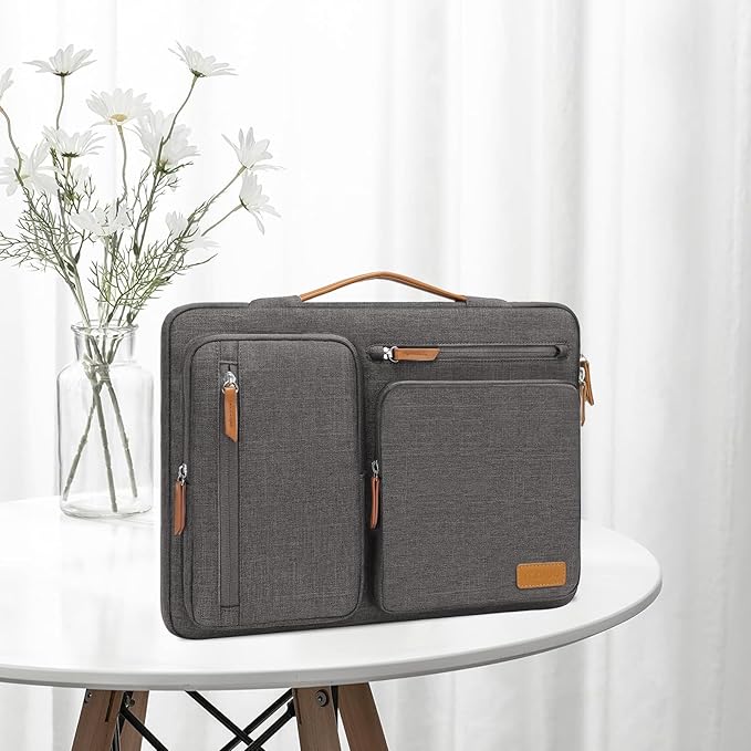 MOSISO 360 Protective Laptop Case 13.3 inch, 13-13.3 inch Laptop Sleeve Compatible with MacBook Air/Pro 13 / Pro 14,HP Dell Acer ASUS,Side Open Carrying Case with 4 Zipper Pockets&Handle, Taupe Gray
