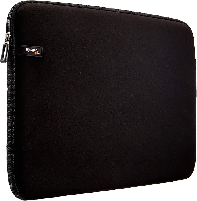 Amazon Basics 17.3-inch Laptop Sleeve, Protective Carrying Case with Zipper for Computer Protection, Black