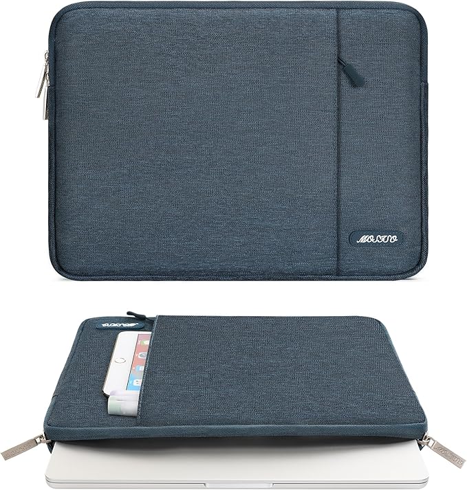 MOSISO Laptop Case 13 inch, 13 inch Laptop Sleeve Compatible with MacBook Air M4 M3 M2 M1 2025-2018 / Pro M2 M1 2025-2016, Polyester Vertical Computer Sleeve Bag with Pocket, Haze Blue