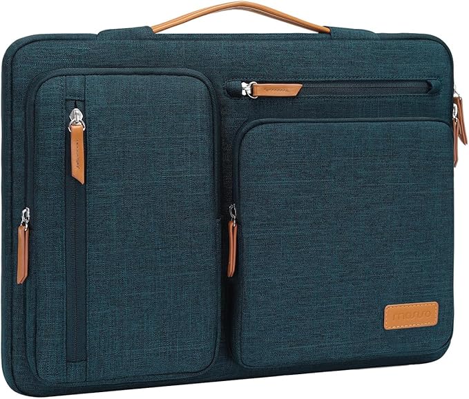 MOSISO 360 Protective Laptop Case 14 inch, 14 inch Laptop Sleeve Compatible with HP Lenovo Dell ASUS Acer, HP, Dell Latitude, Lenovo, Side Open Carrying Case with 4 Zipper Pockets&Handle, Teal Green