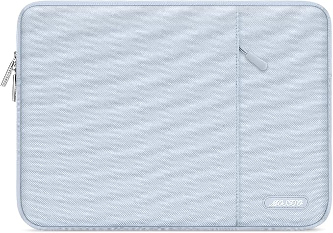 MOSISO Laptop Case 15 inch, 15 inch Laptop Sleeve Compatible with MacBook Air 15 M4 A3241 M3 A3114 M2 A2941 2025 2024 2023,Dell XPS 15,Polyester Vertical Computer Sleeve Bag with Pocket, Baby Blue