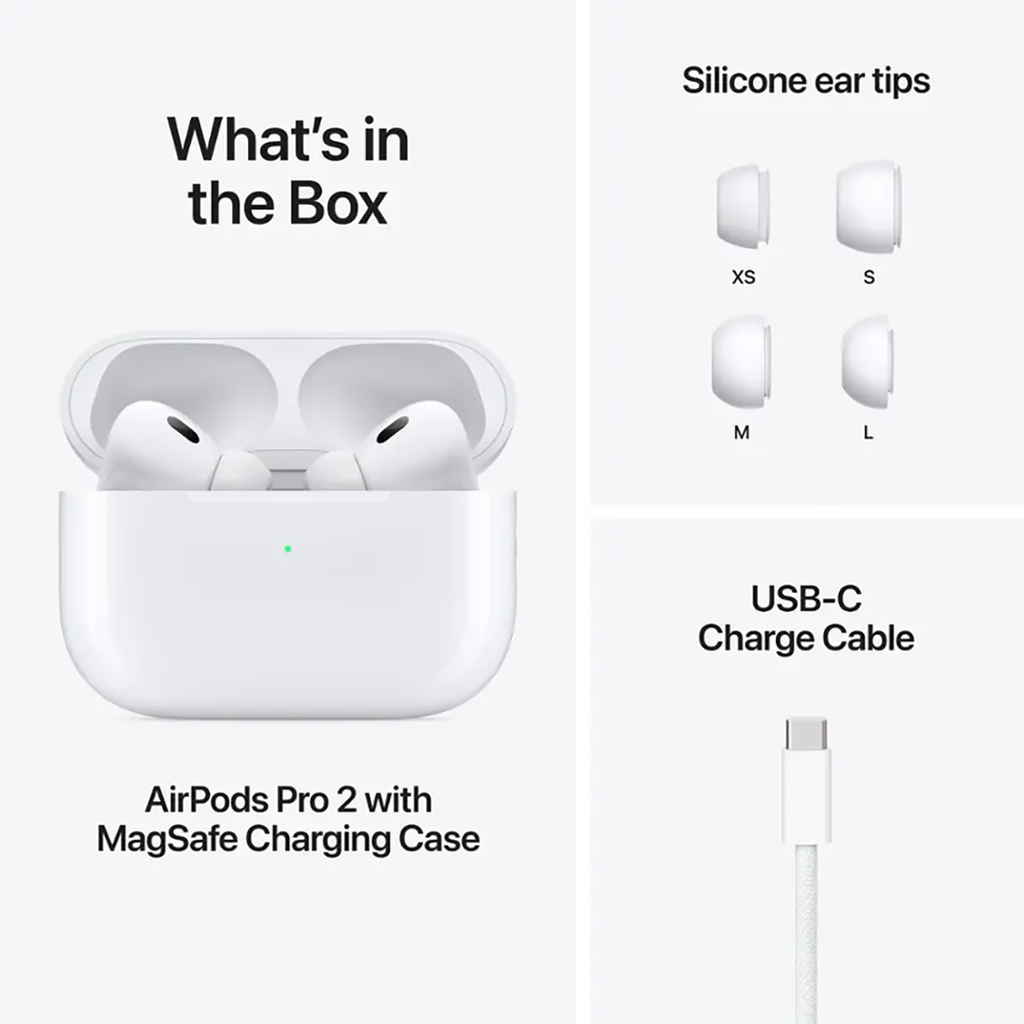 Apple Airpods Pro 2nd Wireless Active Noise Cancelling Earbuds - White MTJV3LL/A