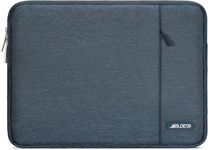 MOSISO Laptop Case 13.3 inch, 13-13.3 inch Laptop Sleeve Compatible with MacBook Air/Pro 13 / Pro 14, HP Dell ASUS Lenovo Notebook, Polyester Vertical Computer Sleeve Bag with Pocket, Haze Blue