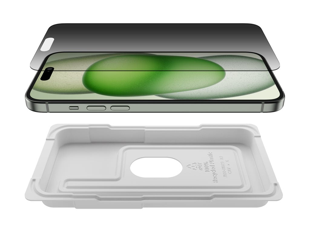Belkin ScreenForce Pro - Screen protector for cellular phone - 2.5D - glass - with privacy filter - glass - for Apple iPhone OVA148ZZ