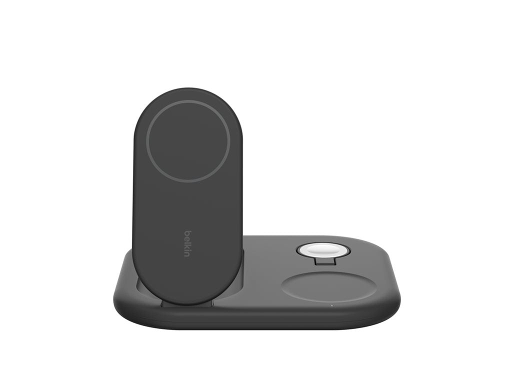 Belkin - Wireless charging stand - magnetic, foldable, with Qi2 + AC power adapter - 15 Watt - Fast Charge - black WIZ029TTBK