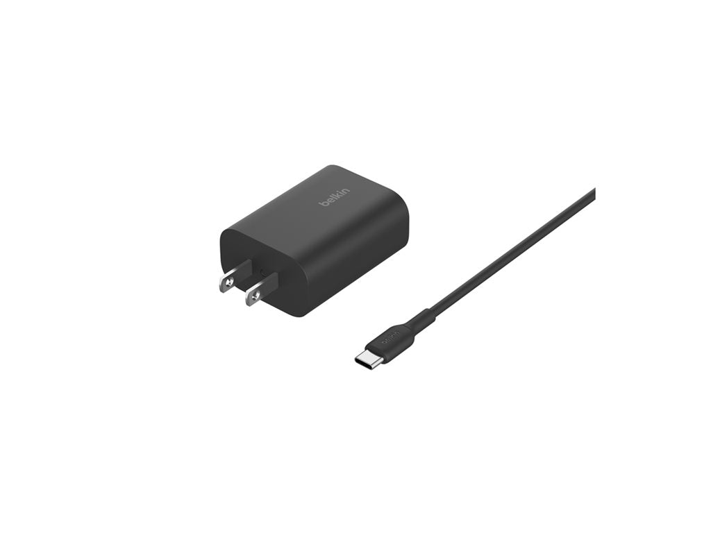Belkin - Wireless charging stand - magnetic, foldable, with Qi2 + AC power adapter - 15 Watt - Fast Charge - black WIZ029TTBK