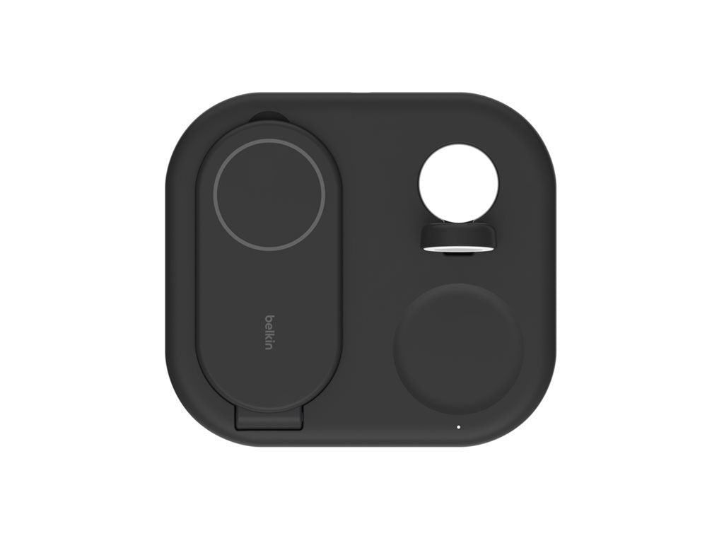 Belkin - Wireless charging stand - magnetic, foldable, with Qi2 + AC power adapter - 15 Watt - Fast Charge - black WIZ029TTBK