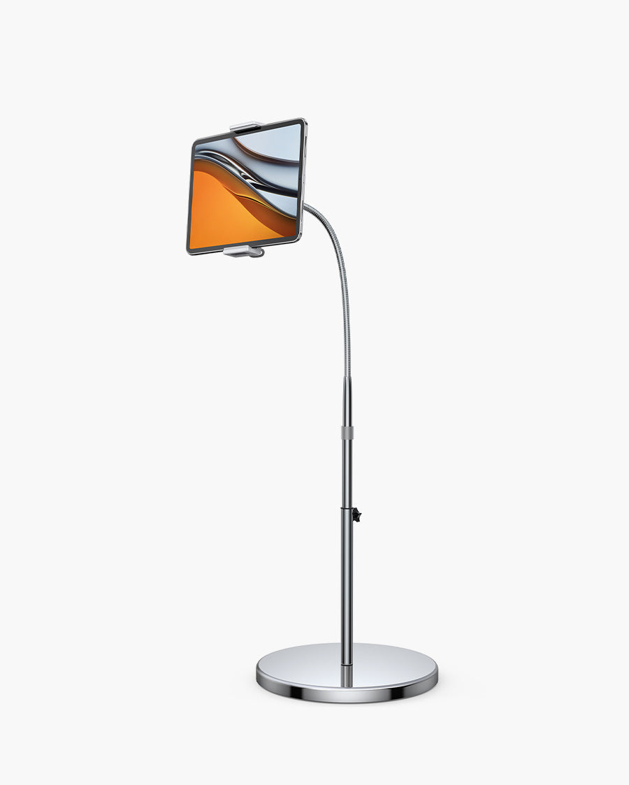 Lamicall Tablet Floor Stand - Gooseneck Swivel Tablet Holder Mount with Adjustable Height & 10.6lb Stable Base