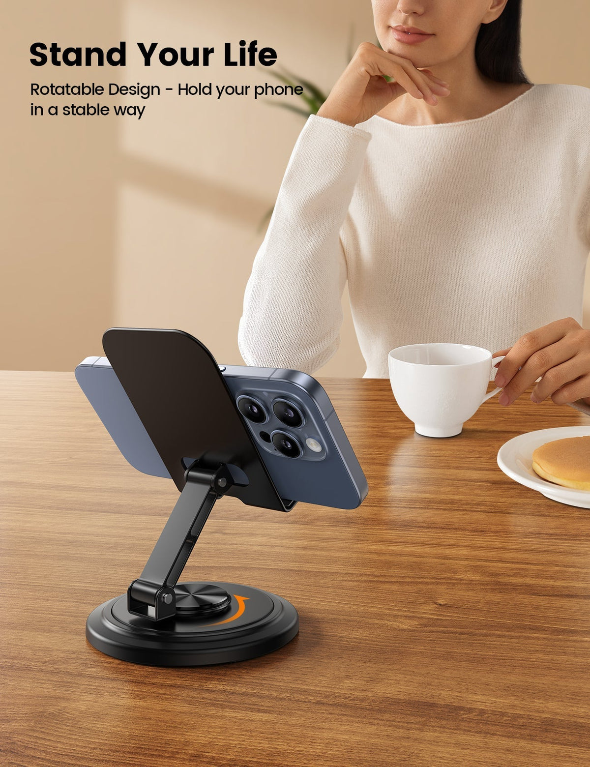 Lamicall 360° Rotation Sturdy Adjustable Desktop Phone Holder Foldable Mobile Stand