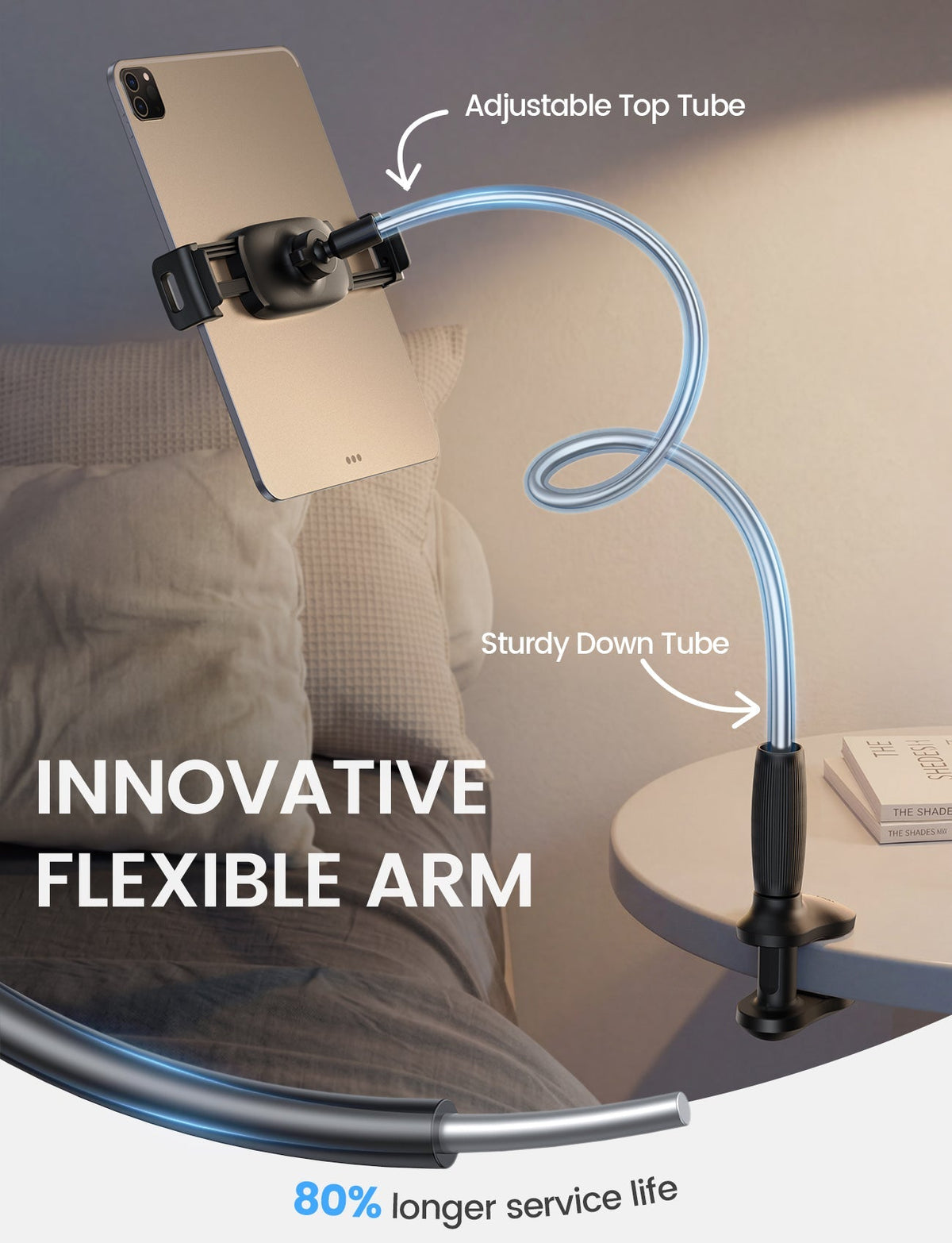 Lamicall Gooseneck Tablet Holder Unique Tapered Flexible Arm Up to 13 inches