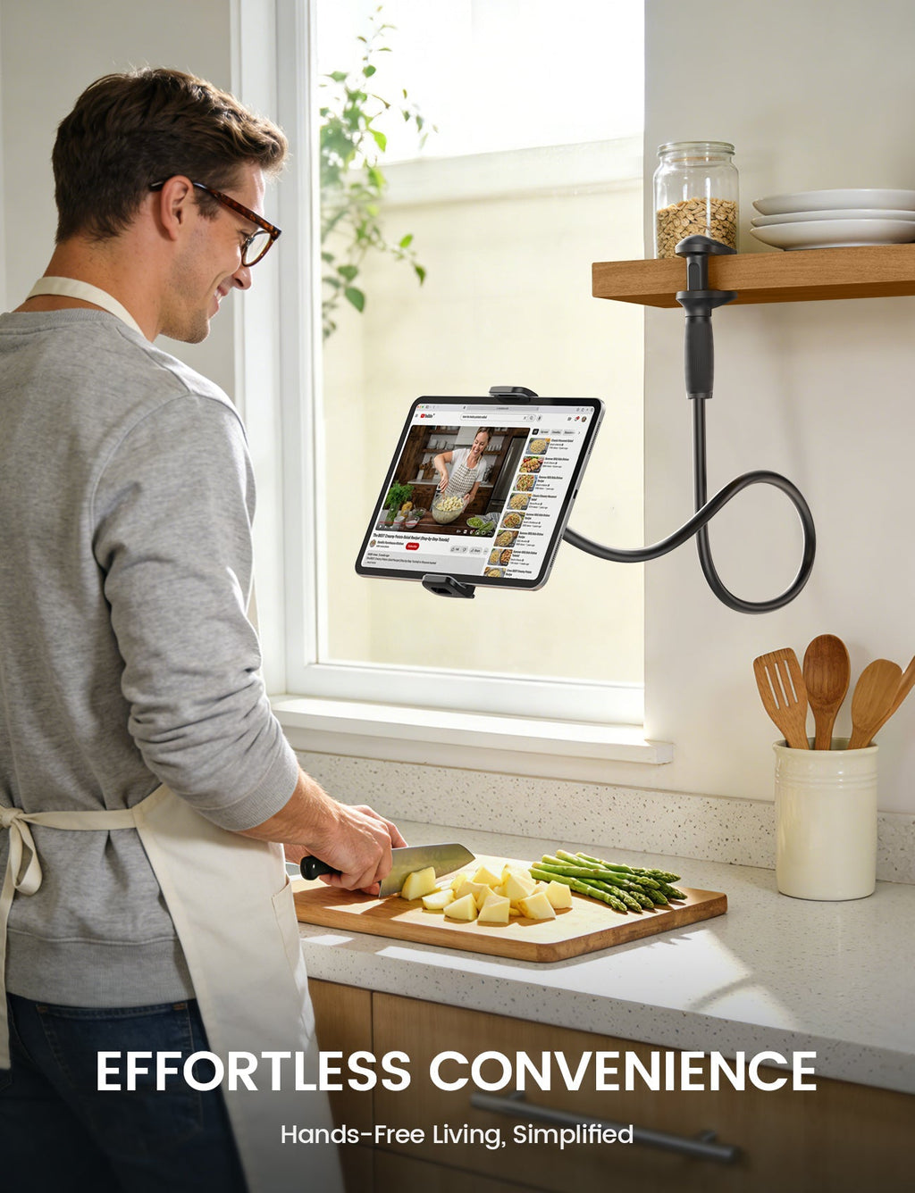 Lamicall Gooseneck Tablet Holder Unique Tapered Flexible Arm Up to 13 inches