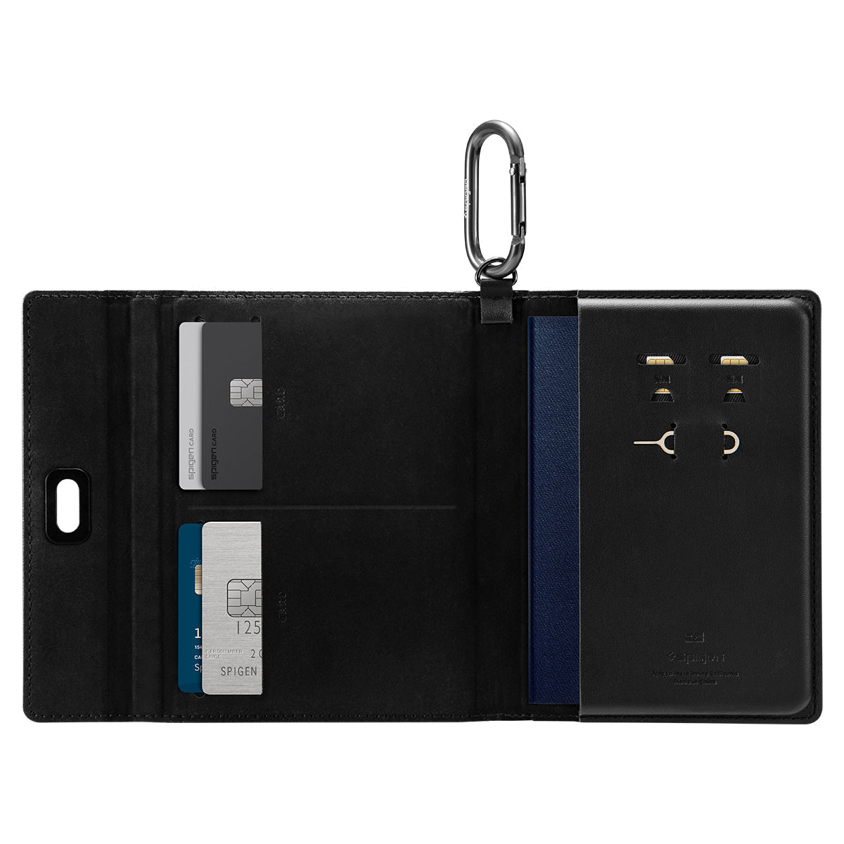 Spigen Passport Holder Case – RFID Blocking Travel Wallet with Card Slots & SIM Storage