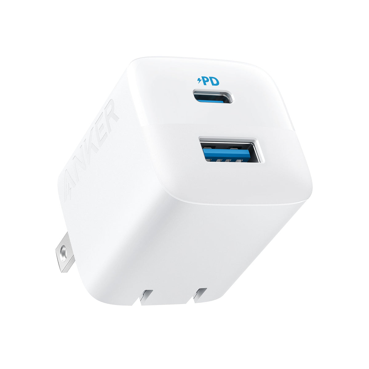 Anker Powerport 323 Dual Port 32W Wall Charger (USB-C And USB-A) - Black