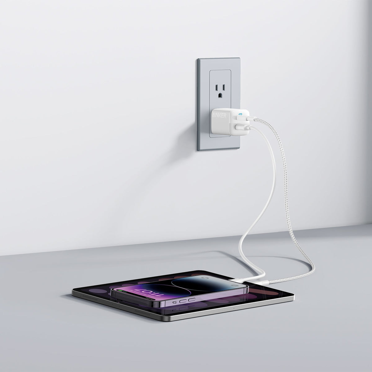 Anker Powerport 323 Dual Port 32W Wall Charger (USB-C And USB-A) - Black