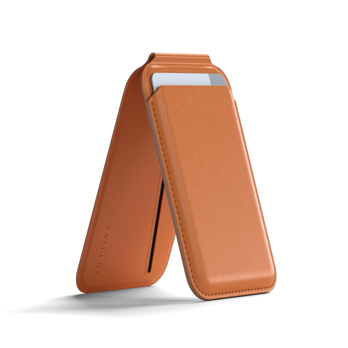 Vegan-Leather Magnetic Wallet Stand